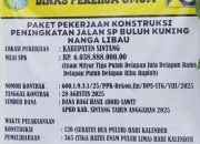 Kualitas Dipertanyakan, Proyek Peningkatan Jalan SP Buluh Kuning–Nanga Libau Sintang Disoroti