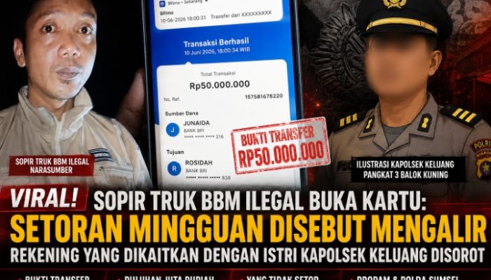 Bukti Transfer Rp50 Juta Muncul, Dugaan Setoran BBM Ilegal di Keluang Mengarah ke Rekening yang Disebut Berkaitan dengan Istri Kapolsek